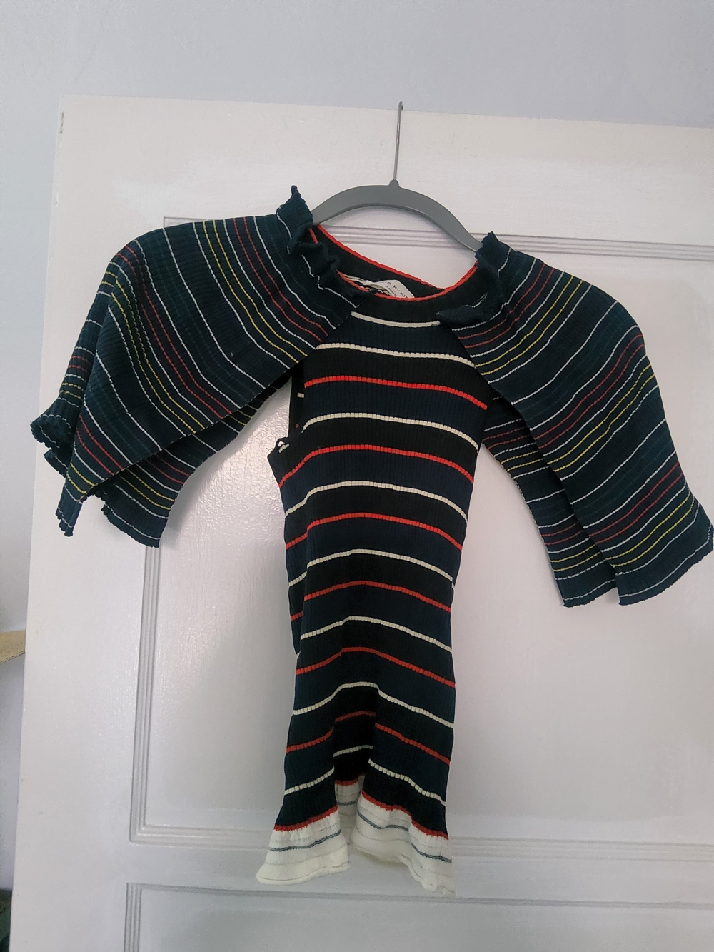 SONIA RYKIEL Knit Tank with Flutter Sleeves *FLAW*